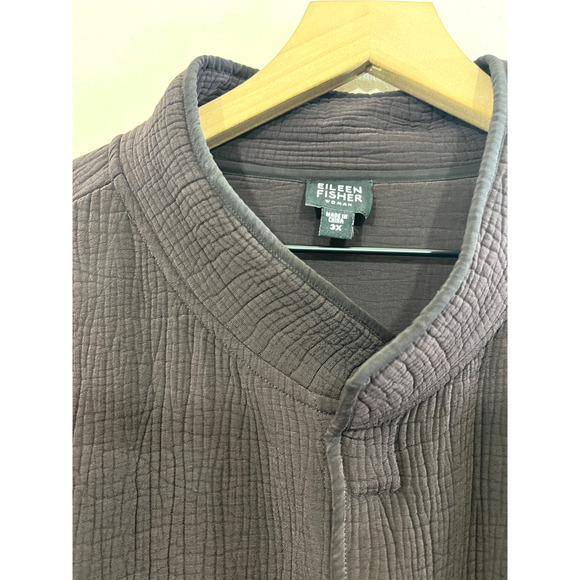 Eileen Fisher Silk Blend Sponge Blazer 3X Jacket Lagenlook Minimalist Boho Brown - Picture 4 of 16